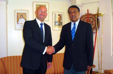 H.E.Irving Levance - H.E. Upali Sarrath Kongahage - site